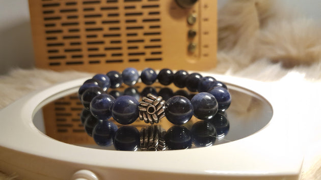 Couple White Howlite and Blue Sodalite bracelet