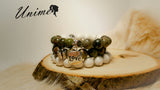 Bohomian Bloodstone and White Howlite bracelet