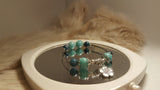 Silver Kyanite and Amazonite bracelet