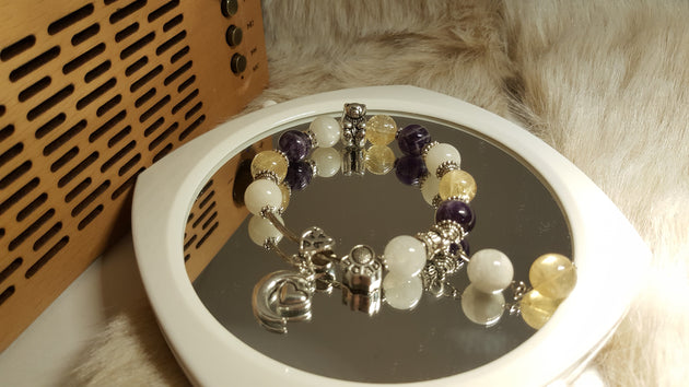 Citrine, Amethyst and Moonstone bracelet