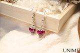 Pink Tiger's Eye Earrings - Unime Crystal Jewellery Shop - Semi-precious gemstone bracelets and necklaces - offer lucky charms