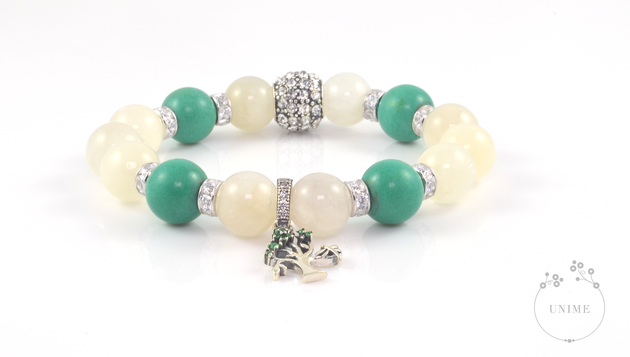 Heiwa – Peaceful Moonstone and Turquoise Bracelet