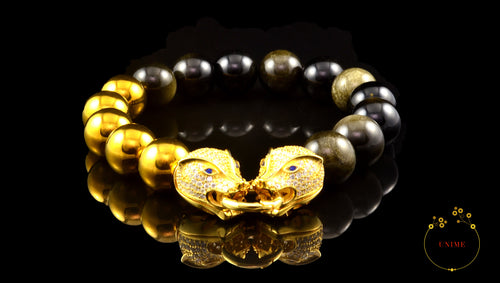 Randolph – Protective Gold Sheen Obsidian and Gold Hematite Bracelet