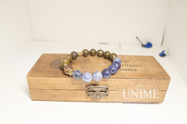 Sodalite and Bronzite bracelet