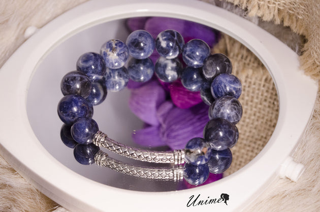 Blue Sodalite Silver bracelet