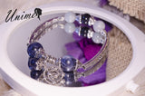Aquamarine and Blue Sodalite Silver bracelet