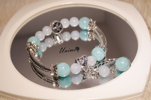 Aquamarine and Brazilian Amazonite bracelet