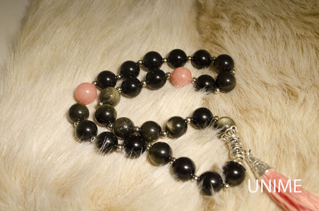 33 Tasbih prayer Black Obsidian beads