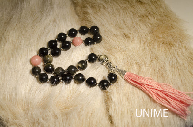 33 Tasbih prayer Black Obsidian beads