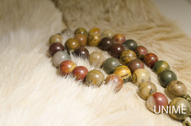 33 Tasbih prayer Picasso Jasper beads