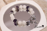 Moonstone and Amethyst Silver bracelet