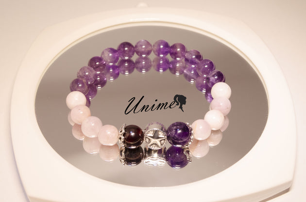 Amethyst and Spodumene bracelet