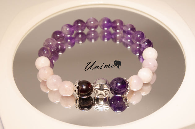 Amethyst and Spodumene bracelet