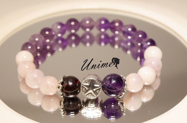 Amethyst and Spodumene bracelet