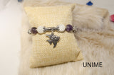 Moonstone,Bronzite and Amethyst bracelet