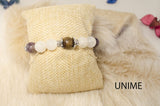 Moonstone,Bronzite and Amethyst bracelet