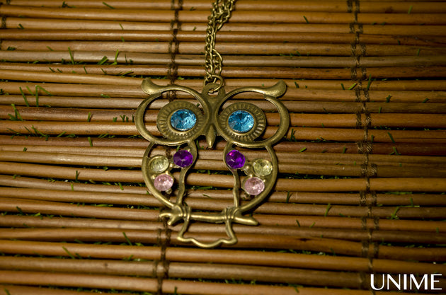 Bronze Vintage Cute Owl charm pendnant necklace - Unime Crystal Jewellery Shop - Semi-precious gemstone bracelets and necklaces - offer lucky charms