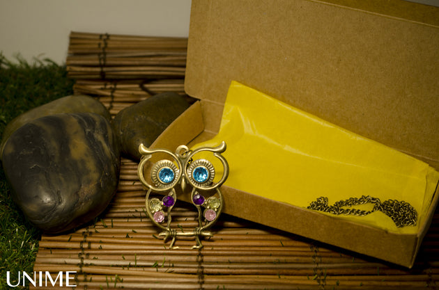 Bronze Vintage Cute Owl charm pendant necklace