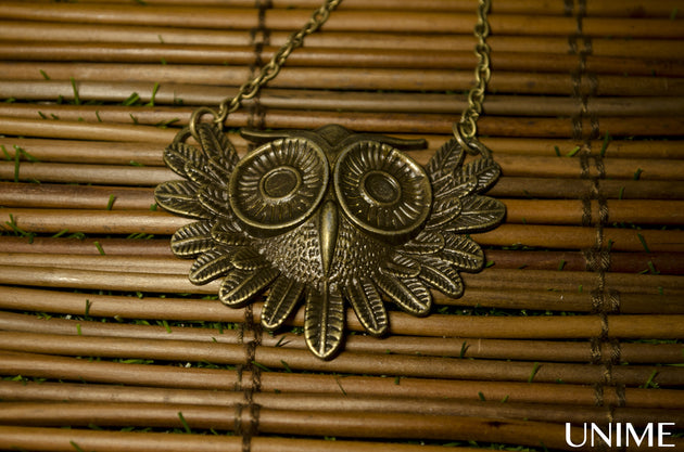 Owl Vintage Charm Pendant Necklace
