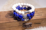 Boho Howlite and Lapis bracelet