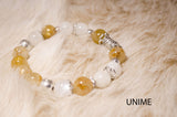 Gold Rutilated and Moonstone bracelet