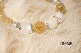 Gold Rutilated and Moonstone bracelet