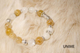 Gold Rutilated and Moonstone bracelet