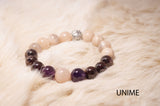 Amethyst, Sunstone and Garnet bracelet