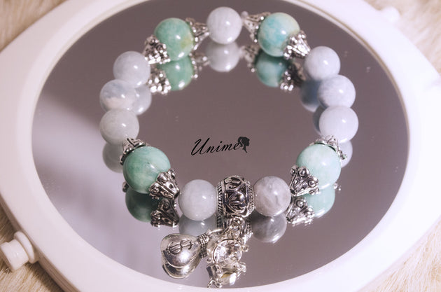 Aquamarine and Amazonite bracelet