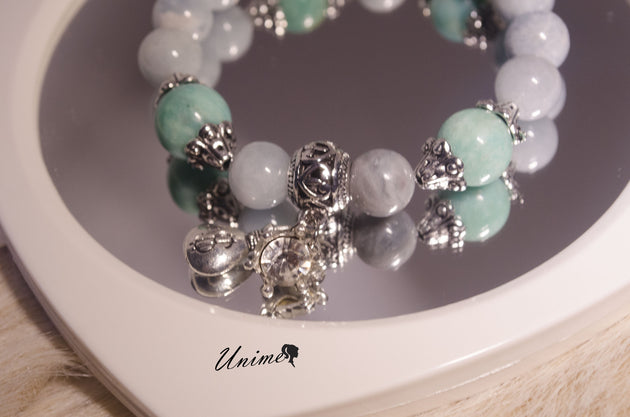 Aquamarine and Amazonite bracelet