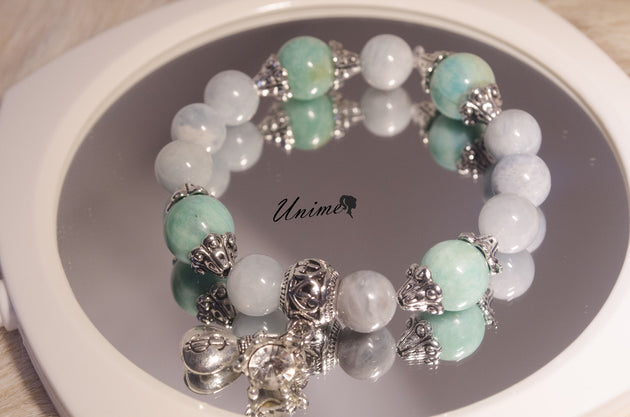 Aquamarine and Amazonite bracelet