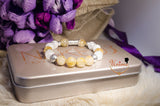 Gold Rutilated and Moonstone bracelet