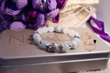 Aquamarine and White Moonstone bracelet