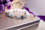 Aquamarine and White Moonstone bracelet