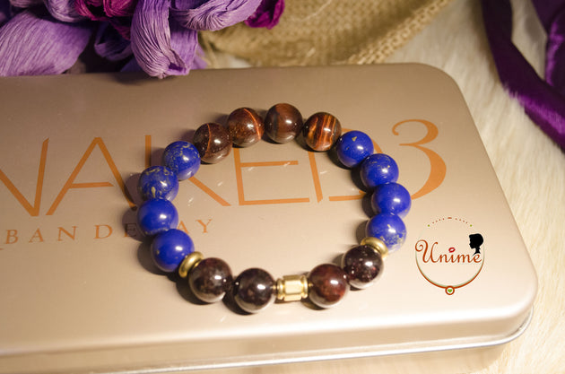 Garnet,Lapis and Red Tiger Eye bracelet