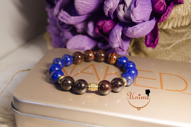 Garnet,Lapis and Red Tiger Eye bracelet