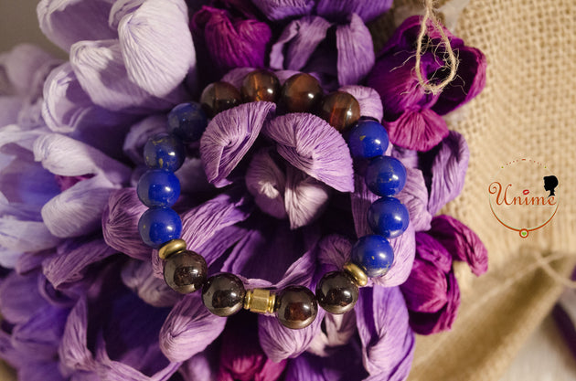 Garnet,Lapis and Red Tiger Eye bracelet