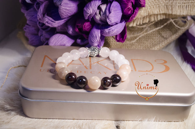 Sunstone,Garnet and Rose Quartz bracelet