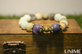 Autumn Leaves with Amazonite and purple frost crab agate gemstone beads - Unime Crystal Jewellery Shop - Semi-precious gemstone bracelets and necklaces - offer lucky charms