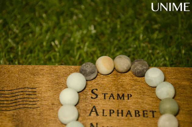 Amazonite and purple Agate bracelet