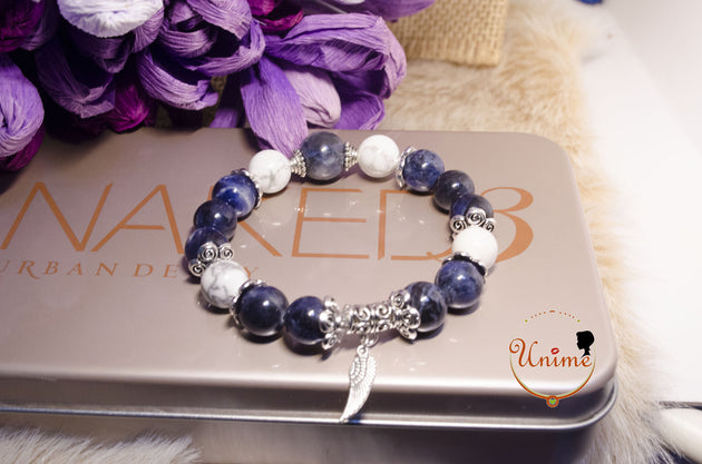 Blue Sodalite and White Howlite bracelet