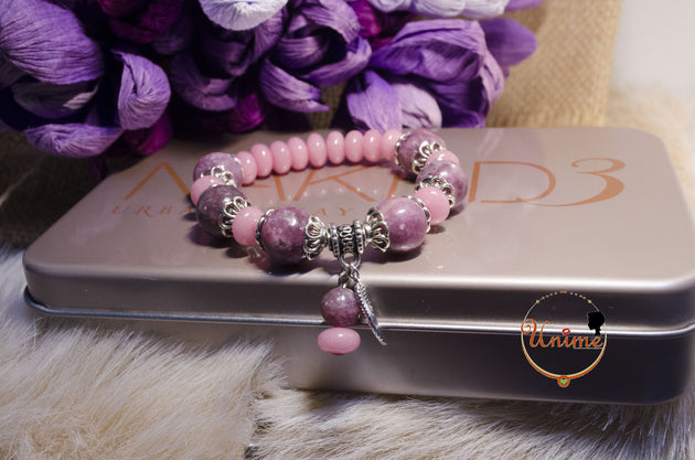 Pink Tourmaline and Rhodochrosite bracelet