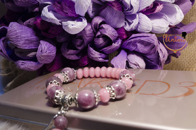 Pink Tourmaline and Rhodochrosite bracelet