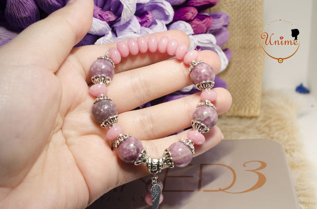 Pink Tourmaline and Rhodochrosite bracelet