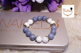 Boho Blue Coral and White Howlite bracelet