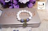 Boho Blue Coral and White Howlite bracelet