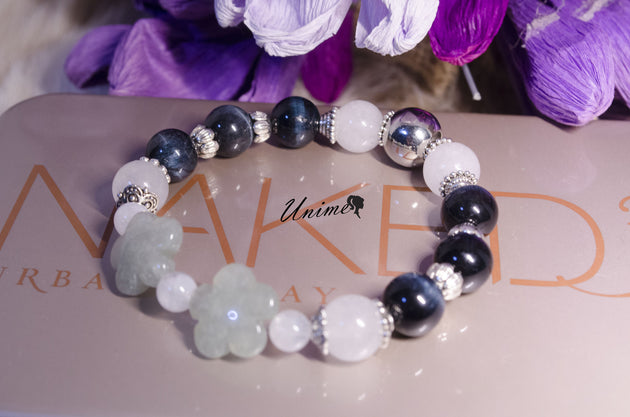 Blue Eye Tiger and Moonstone bracelet