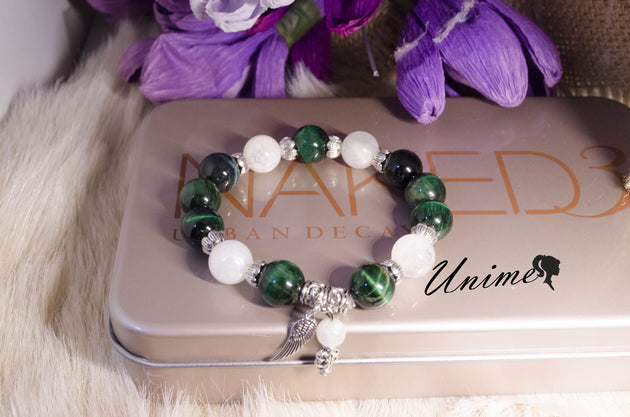 Moonstone and Green Eye Tiger bracelet