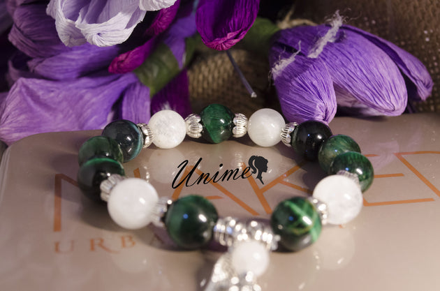 Moonstone and Green Eye Tiger bracelet