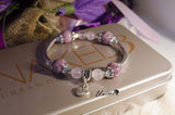 Pandora style Tourmaline and Rose Quartz bracelet